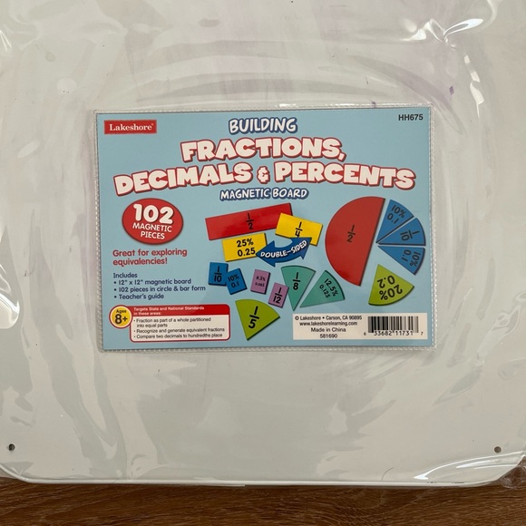 Lakeshore Learning Other - Lakeshore Fractions, Decimals & Percents Magnetic Board
